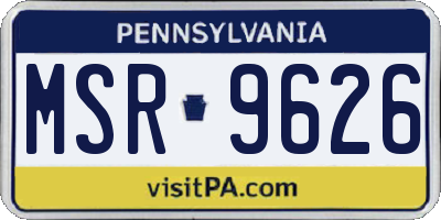 PA license plate MSR9626
