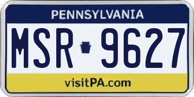 PA license plate MSR9627