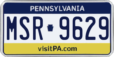 PA license plate MSR9629