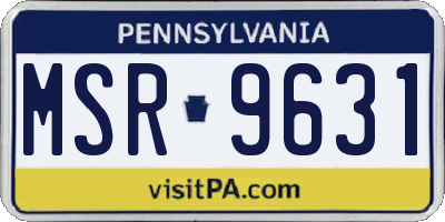 PA license plate MSR9631