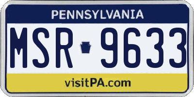 PA license plate MSR9633