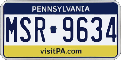 PA license plate MSR9634