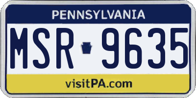 PA license plate MSR9635