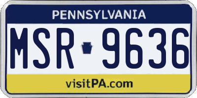 PA license plate MSR9636