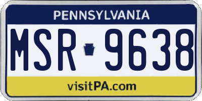 PA license plate MSR9638