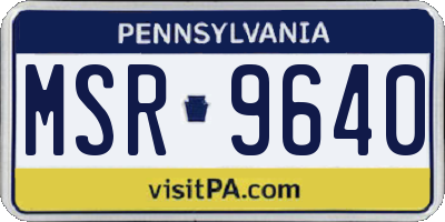 PA license plate MSR9640
