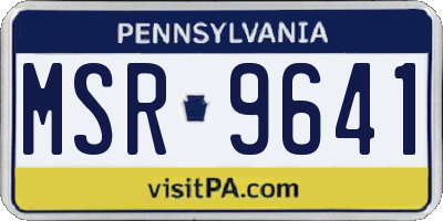 PA license plate MSR9641