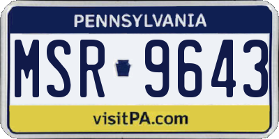 PA license plate MSR9643