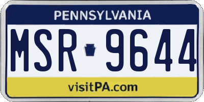 PA license plate MSR9644