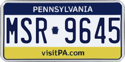 PA license plate MSR9645