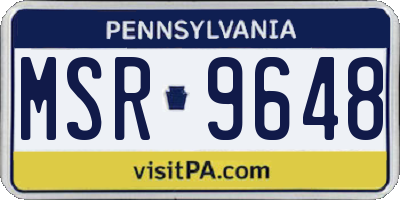 PA license plate MSR9648