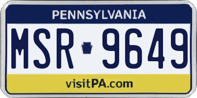PA license plate MSR9649