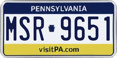 PA license plate MSR9651