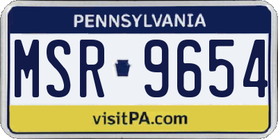 PA license plate MSR9654