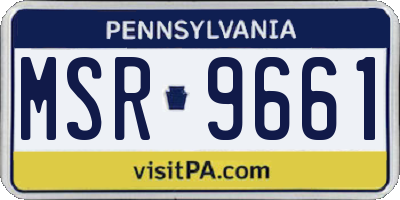 PA license plate MSR9661