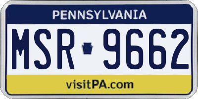PA license plate MSR9662
