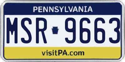 PA license plate MSR9663