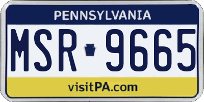 PA license plate MSR9665