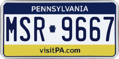 PA license plate MSR9667