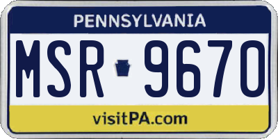 PA license plate MSR9670