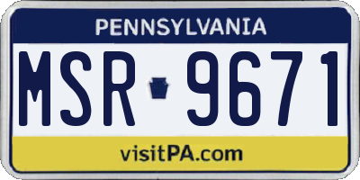 PA license plate MSR9671