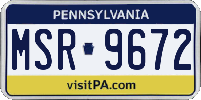 PA license plate MSR9672