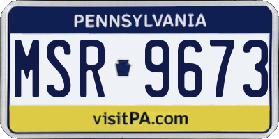 PA license plate MSR9673