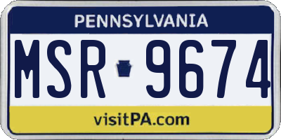PA license plate MSR9674