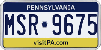 PA license plate MSR9675