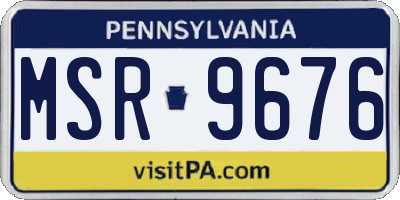 PA license plate MSR9676