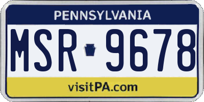 PA license plate MSR9678