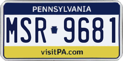 PA license plate MSR9681