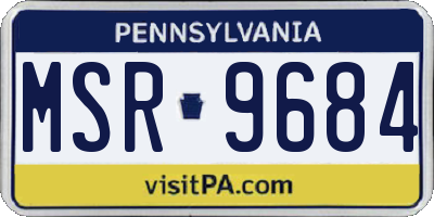 PA license plate MSR9684