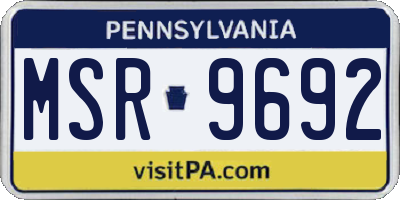 PA license plate MSR9692