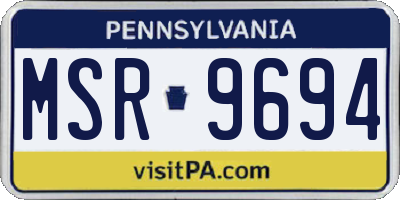 PA license plate MSR9694