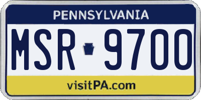 PA license plate MSR9700