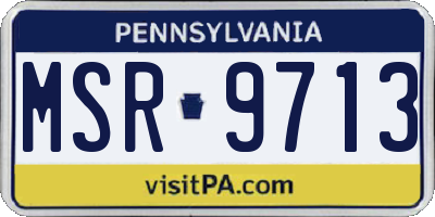 PA license plate MSR9713