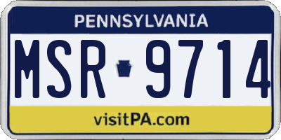 PA license plate MSR9714