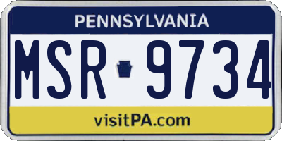 PA license plate MSR9734