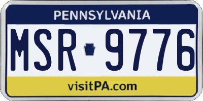 PA license plate MSR9776