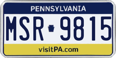 PA license plate MSR9815