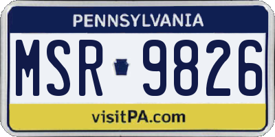PA license plate MSR9826