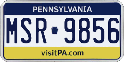 PA license plate MSR9856