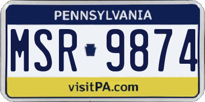 PA license plate MSR9874