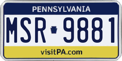 PA license plate MSR9881