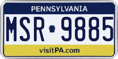 PA license plate MSR9885