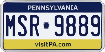 PA license plate MSR9889