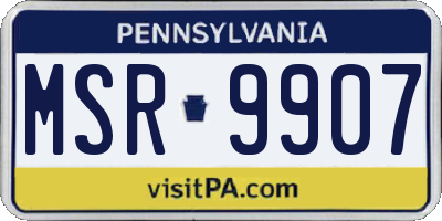 PA license plate MSR9907