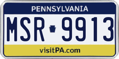 PA license plate MSR9913