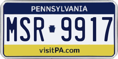 PA license plate MSR9917